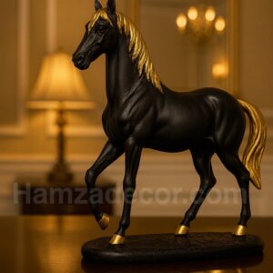 elegant black horse sculpture