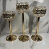 Luxury 3-in-1 Crystal Gold Candle Stand Set - Image 3