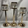 3-in-1 Metal &Crystal Candle Stand Set - Image 2