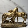 Royal Golden Horse Pair Sculpture - Image 4
