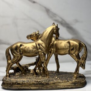 Royal Golden Horse Pair Sculpture