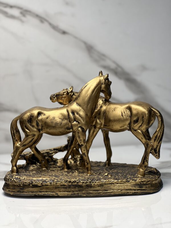 Royal Golden Horse Pair Sculpture