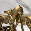 Royal Golden Horse Pair Sculpture - Image 3