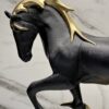 Victory Elegant Black & Gold Horse Sculpture - Image 2