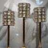 Luxury Crystal & Metal Candle Stand Set (3-in-1) - Image 3