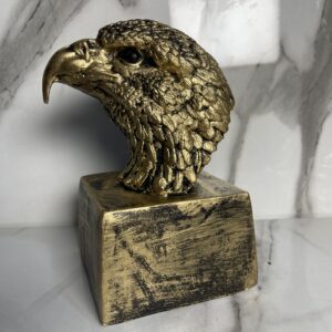 Golden Eagle Head Sculpture – Fibre Craft Decor Piece