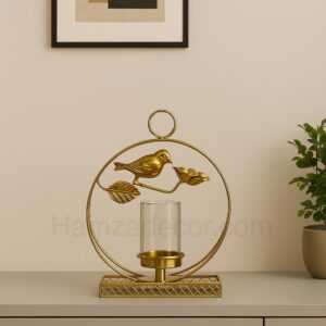 HamzaDecor | Home Decoration | Home Decor premium metal bird candle holder set – 3 variants (10” & 8”) non blackable, anti rust imported design