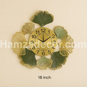 premium 18 inch metal wall clock – floral design with anti rust coating, imported quality