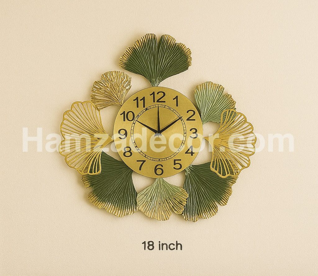 premium 18 inch metal wall clock – floral design with anti rust coating, imported quality premium 18 inch metal wall clock – floral design with anti rust coating, imported quality