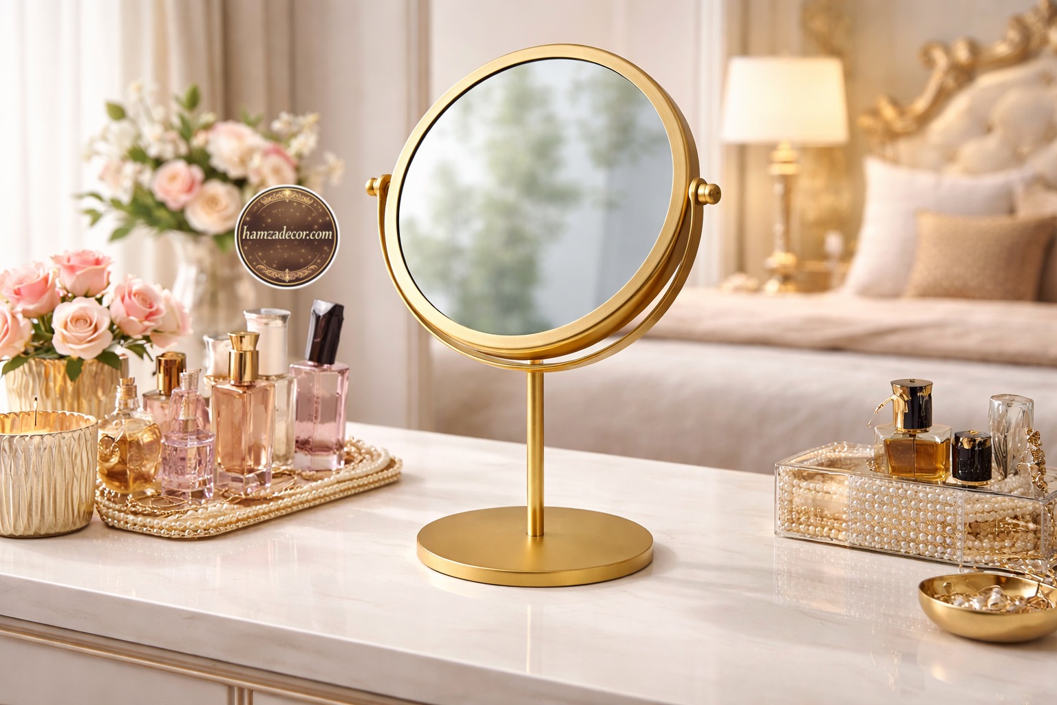 premium metal table mirror – moveable round design, anti rust imported quality premium metal table mirror – moveable round design, anti rust imported quality