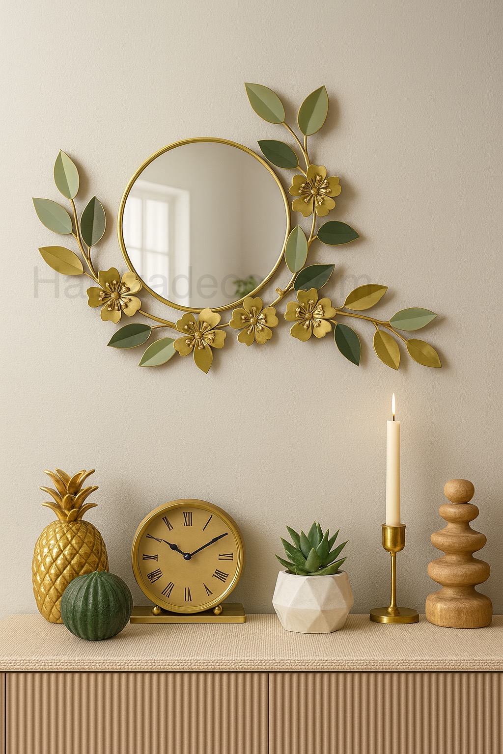 golden floral metal mirror – elegant wall decor for console & living spaces golden floral metal mirror – elegant wall decor for console & living spaces