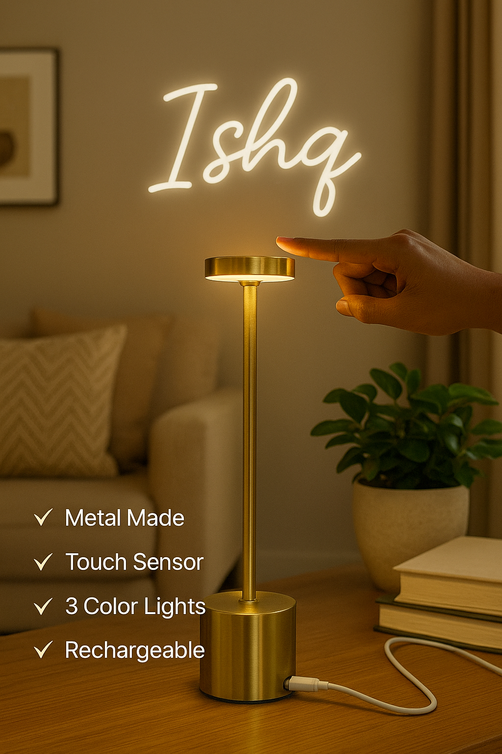 golden touch rechargeable metal lamp – 13 inch elegant led light for home, office & restaurant décor golden touch rechargeable metal lamp – 13 inch elegant led light for home, office & restaurant décor