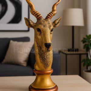 🦌 11 inch table markhor sculpture – premium resin home & office decor