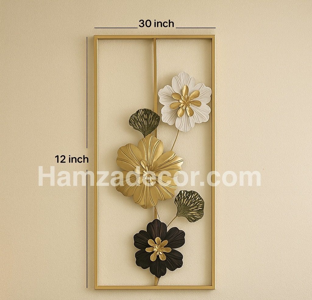 premium vertical metal wall hanging – 12x30 inches floral frame, imported anti rust home décor premium vertical metal wall hanging – 12x30 inches floral frame, imported anti rust home décor