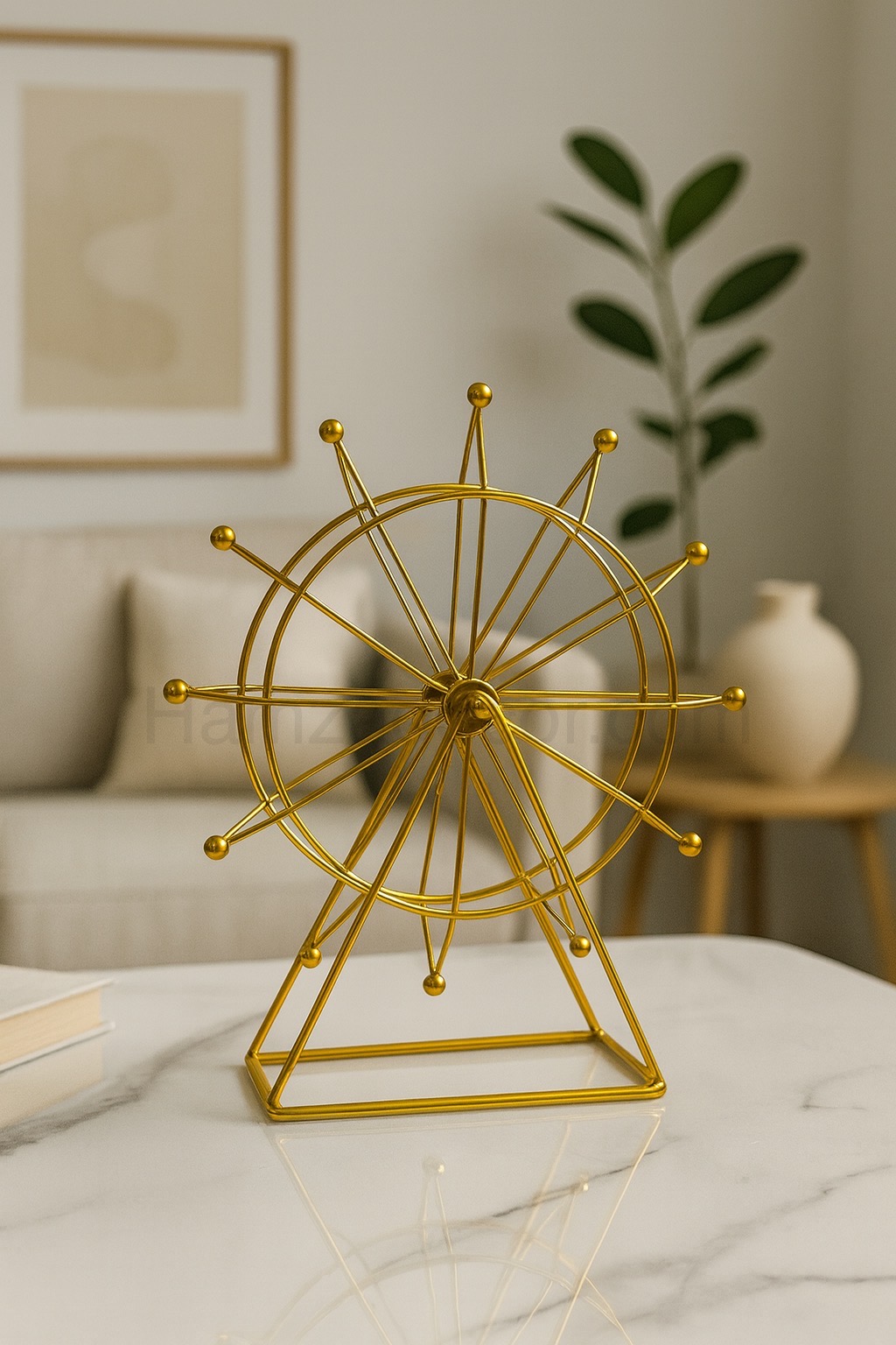 golden metal london eye decor wheel – 8 inch rotating dial | premium anti rust finish | imported office & home decor piece golden metal london eye decor wheel – 8 inch rotating dial | premium anti rust finish | imported office & home decor piece