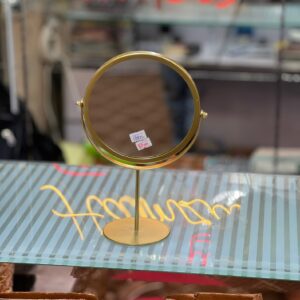 premium metal table mirror – moveable round design, anti rust imported quality