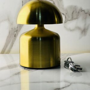 mushroom shape metal rechargeable touch lamp – 3 light modes | luxury home, office & restaurant decor
