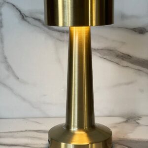 tall metal rechargeable touch lamp – 3 light modes | 10 inch luxury table lamp for home, office & restaurants