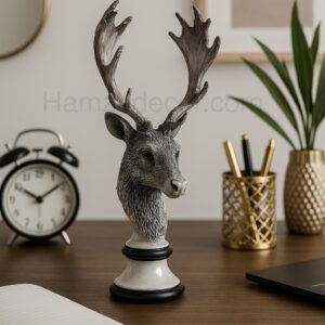 8 inch resin markhor sculpture – elegant table décor with solid base & realistic detailing