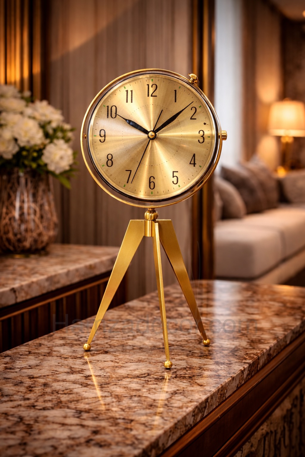 elegant golden tripod desk clock elegant golden tripod desk clock