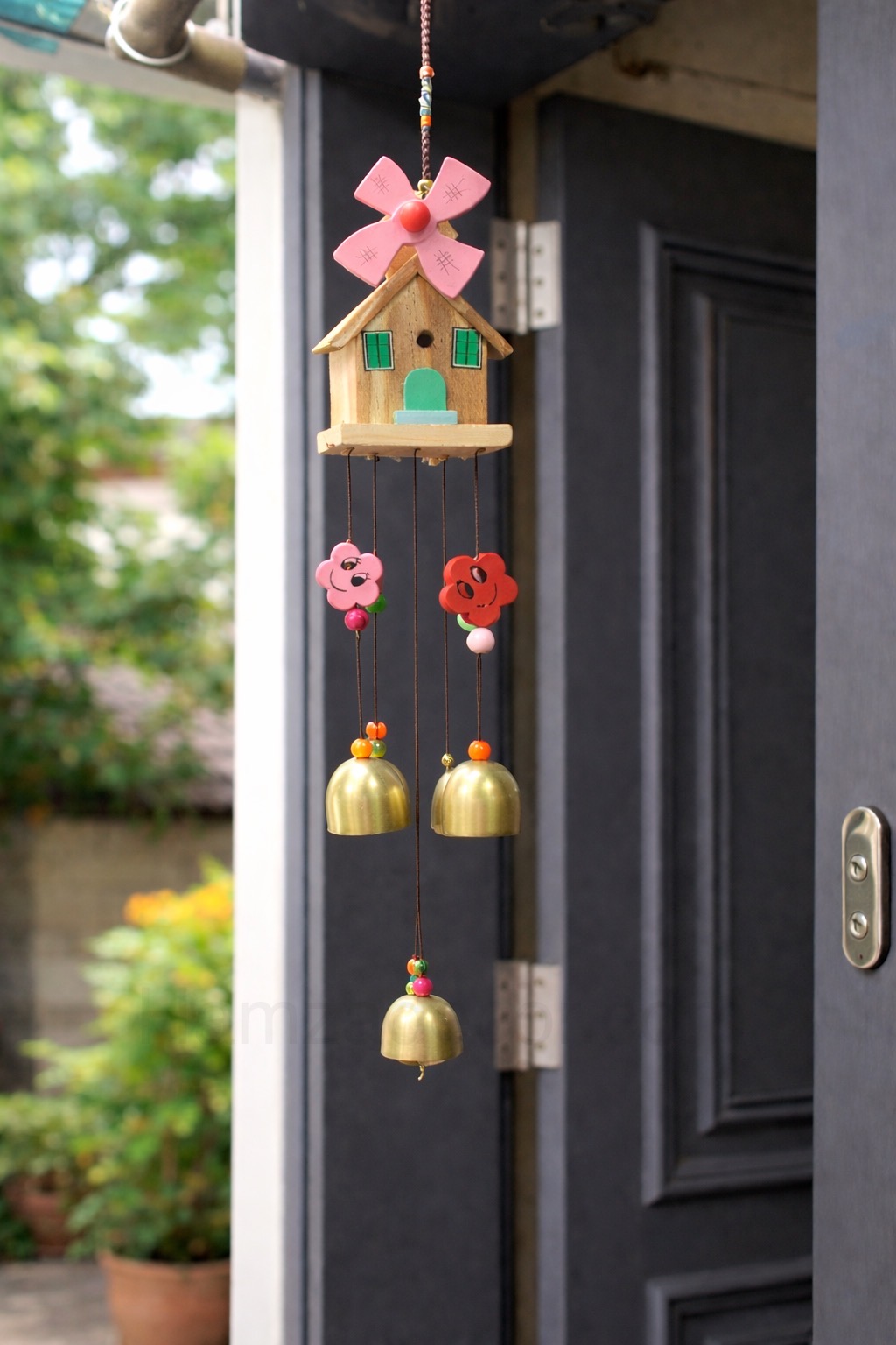 wooden house metal door bell wind chime (imported style) wooden house metal door bell wind chime (imported style)