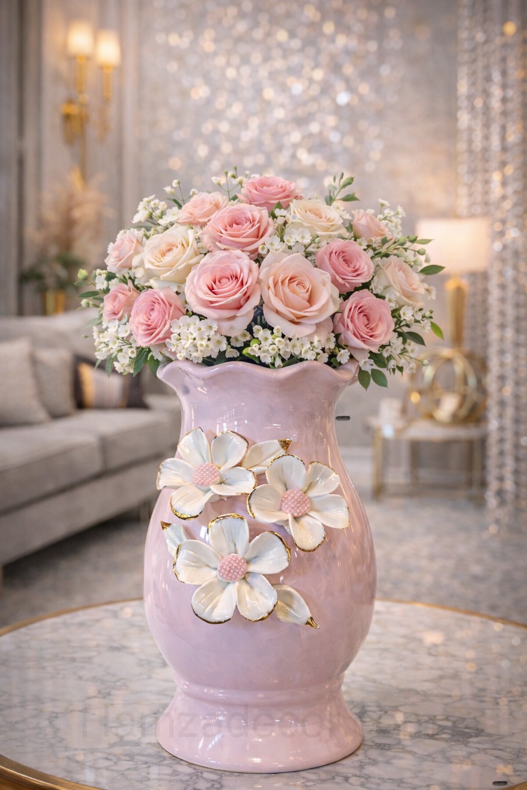 luxury imported ceramic vase with floral detailing luxury imported ceramic vase with floral detailing