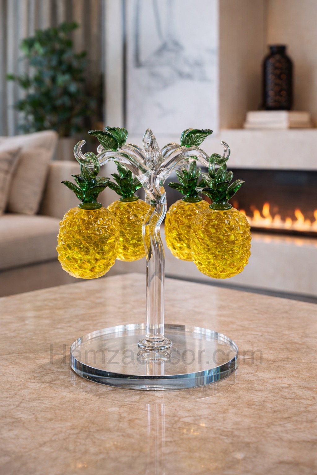 imported crystal pineapple decor – 4 branch luxury showpiece imported crystal pineapple decor – 4 branch luxury showpiece
