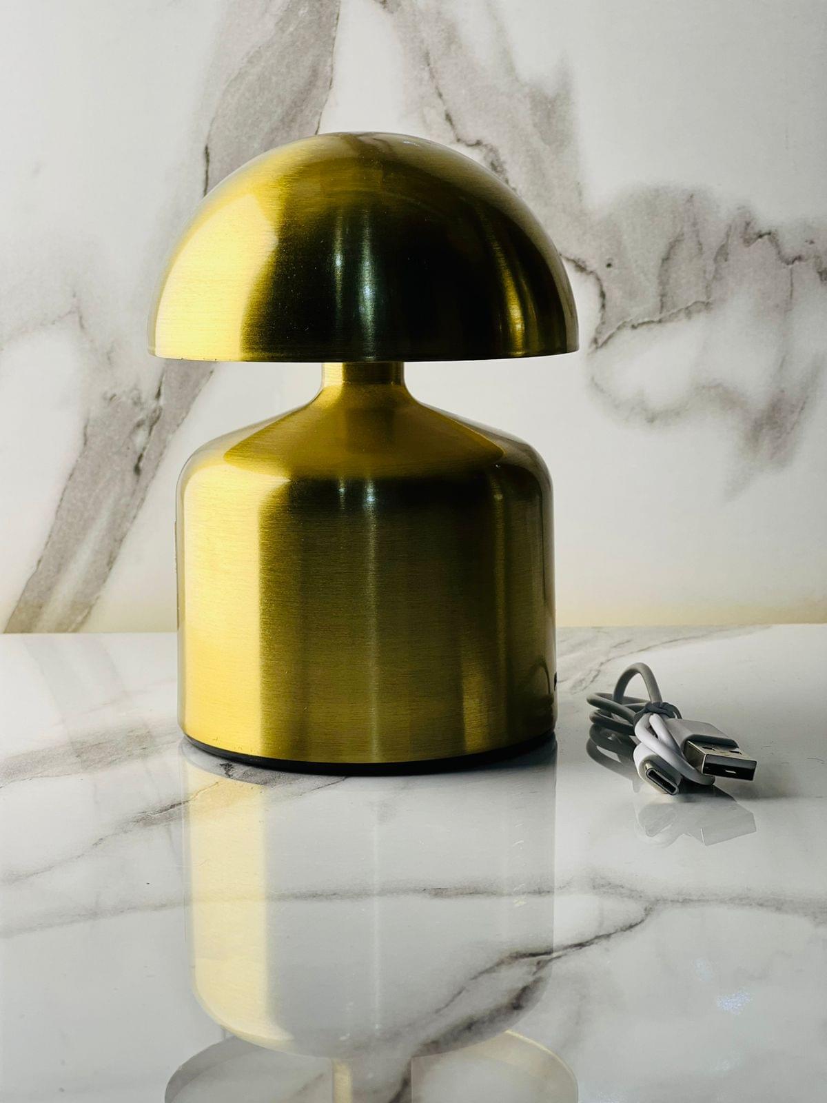 mushroom shape metal rechargeable touch lamp – 3 light modes | luxury home, office & restaurant decor mushroom shape metal rechargeable touch lamp – 3 light modes | luxury home, office & restaurant decor