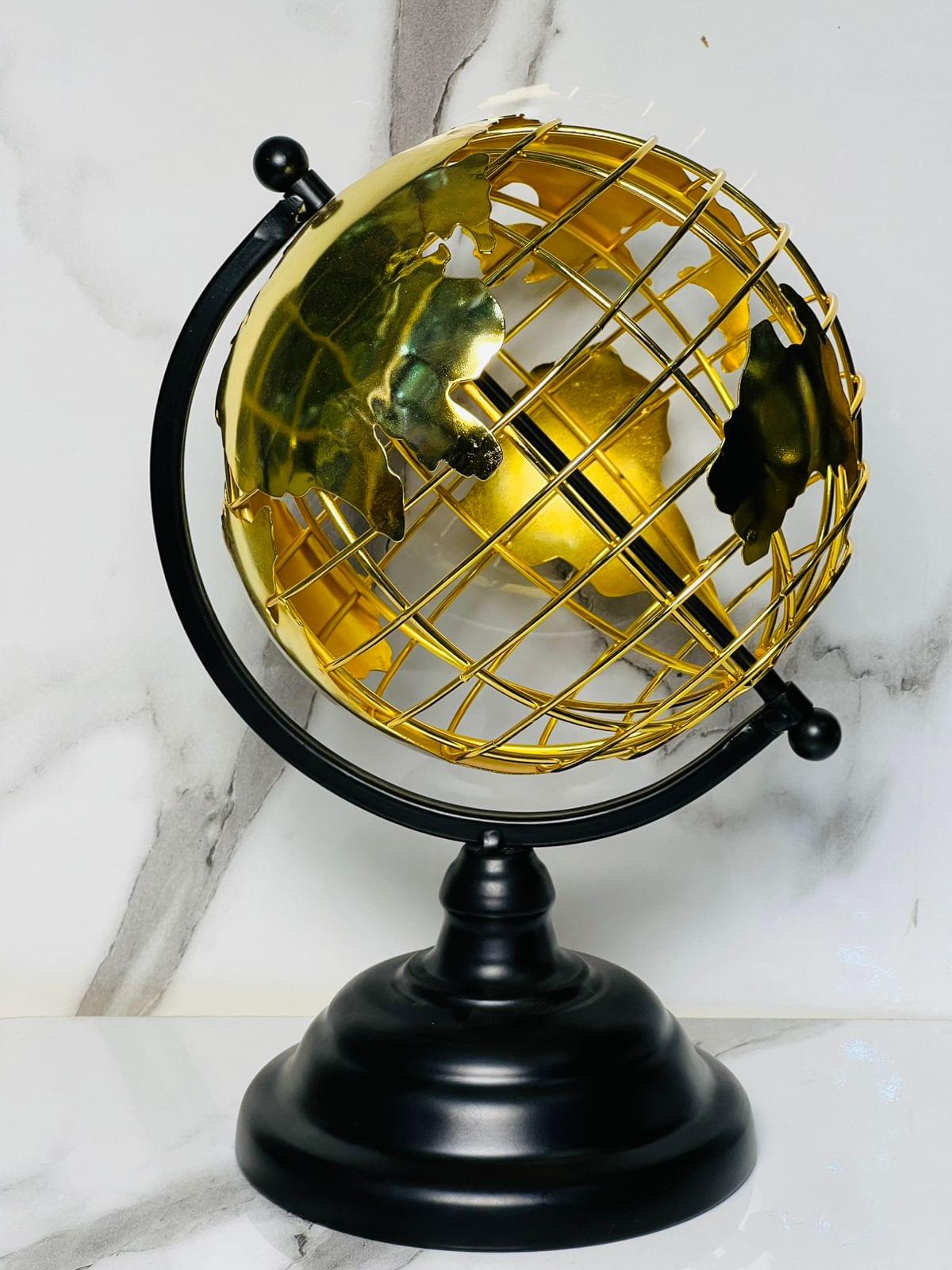 premium full metal world globe – 9 inch black & gold design | anti rust finish | elegant office & home decor premium full metal world globe – 9 inch black & gold design | anti rust finish | elegant office & home decor